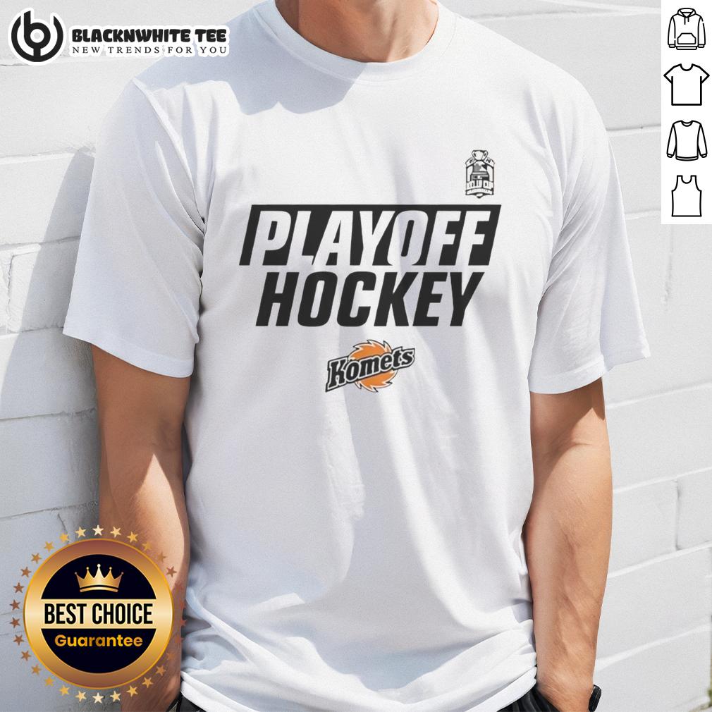 Good Fort Wayne Komets Playoff Hockey T Shirt Good Fort Wayne Komets Playoff Hockey T-Shirt featuring team colors and logo, perfect for fans supporting the Komets.