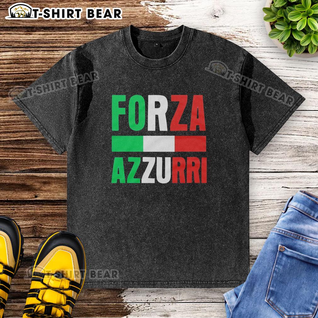 Good Forza Azzurri Soccer Italy Flag Pattern Retro Washed T Shirt Retro washed T-shirt featuring a stylish Italy flag pattern for soccer fans, perfect for supporting Forza Azzurri.