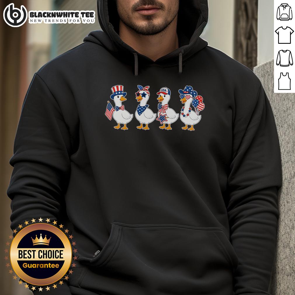 Good Fourth Of July Patriotic Goose Group Hoodie Good Fourth of July patriotic goose group hoodie featuring festive designs perfect for Independence Day celebrations.