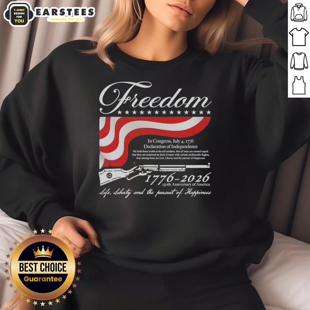 good-freedom-1776-2026-250th-anniversary-of-america-life-liberty-and-the-pursuit-of-happiness-sweatshirt Alt Text: Good Freedom 1776-2026 sweatshirt celebrating America's 250th Anniversary of Life, Liberty, and the Pursuit of Happiness.
