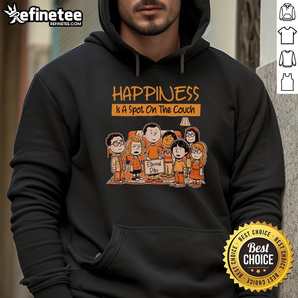 good-funny-peanuts-happiness-is-a-spot-on-the-couch-eternal-dibs-hoodie Good Funny Peanuts hoodie featuring 'Happiness is a Spot on the Couch' design, perfect for cozy moments and laughs.