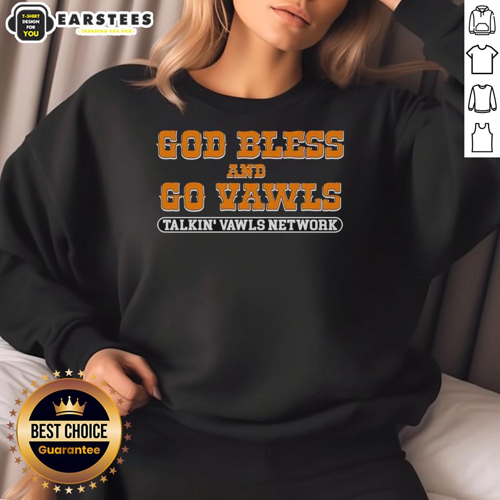 good-god-bless-and-go-vawls-talkin-vawls-network-tennessee-volunteers-fan-sweatshirt Good God Bless and Go Vawls sweatshirt for Tennessee Volunteers fans, featuring bold graphics and vibrant colors.