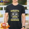 Good Green Bay Packers NFL t-shirt saying 'I may live in Minnesota, but my heart belongs to the Packers' design