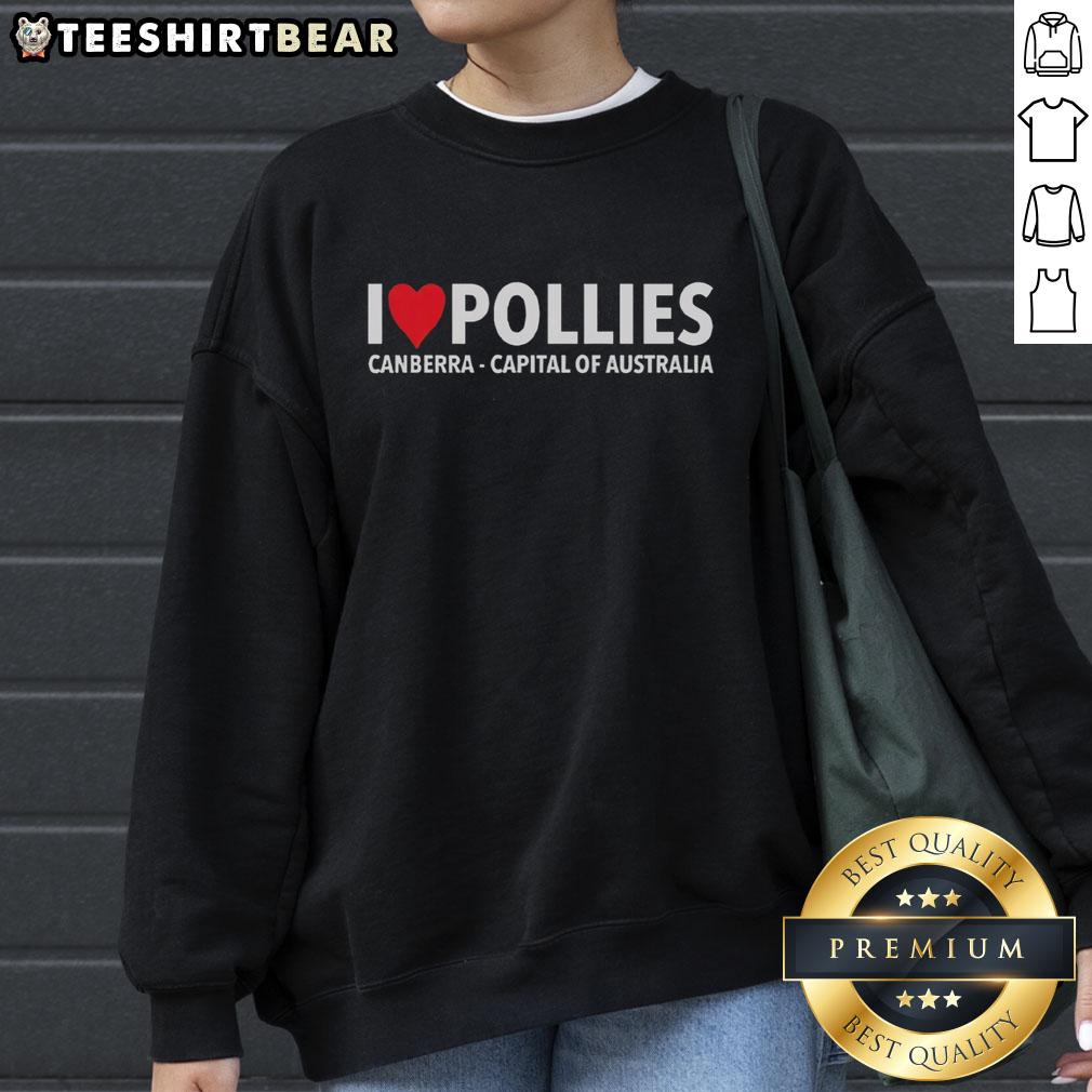 good-i-love-pollies-canberra-capital-australia-sweatshirt Good I Love Pollies sweatshirt featuring Canberra, Australia's capital, showcased in a stylish urban setting.
