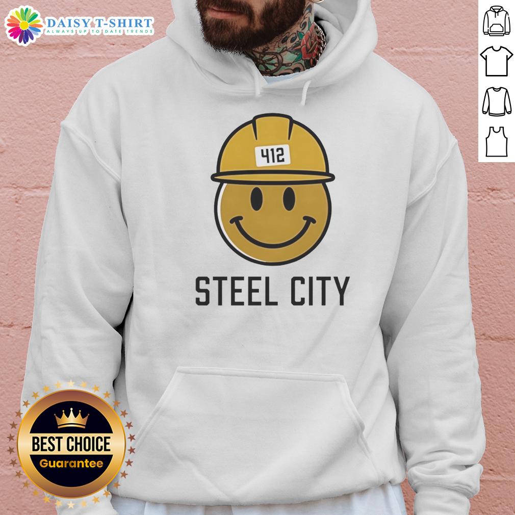 Good Icon Steel City 412 Smiley Hardhat Hoodie Good Icon Steel City 412 Smiley Hardhat Hoodie featuring a vibrant smiley design for stylish workwear and casual fashion.