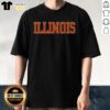 Good Illinois Throwback Classic Team Sports Varsity T-Shirt in navy blue with bold graphics, perfect for casual wear.
