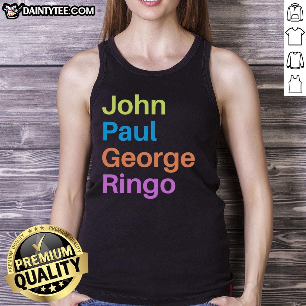 good-john-paul-george-ringo-tank-top Good John Paul George Ringo tank top featuring iconic Beatles artwork and vibrant colors for music lovers.