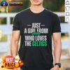 Good Just A Girl From Philly Who Loves The Boston Celtics T-Shirt featuring vibrant graphics and a stylish design.