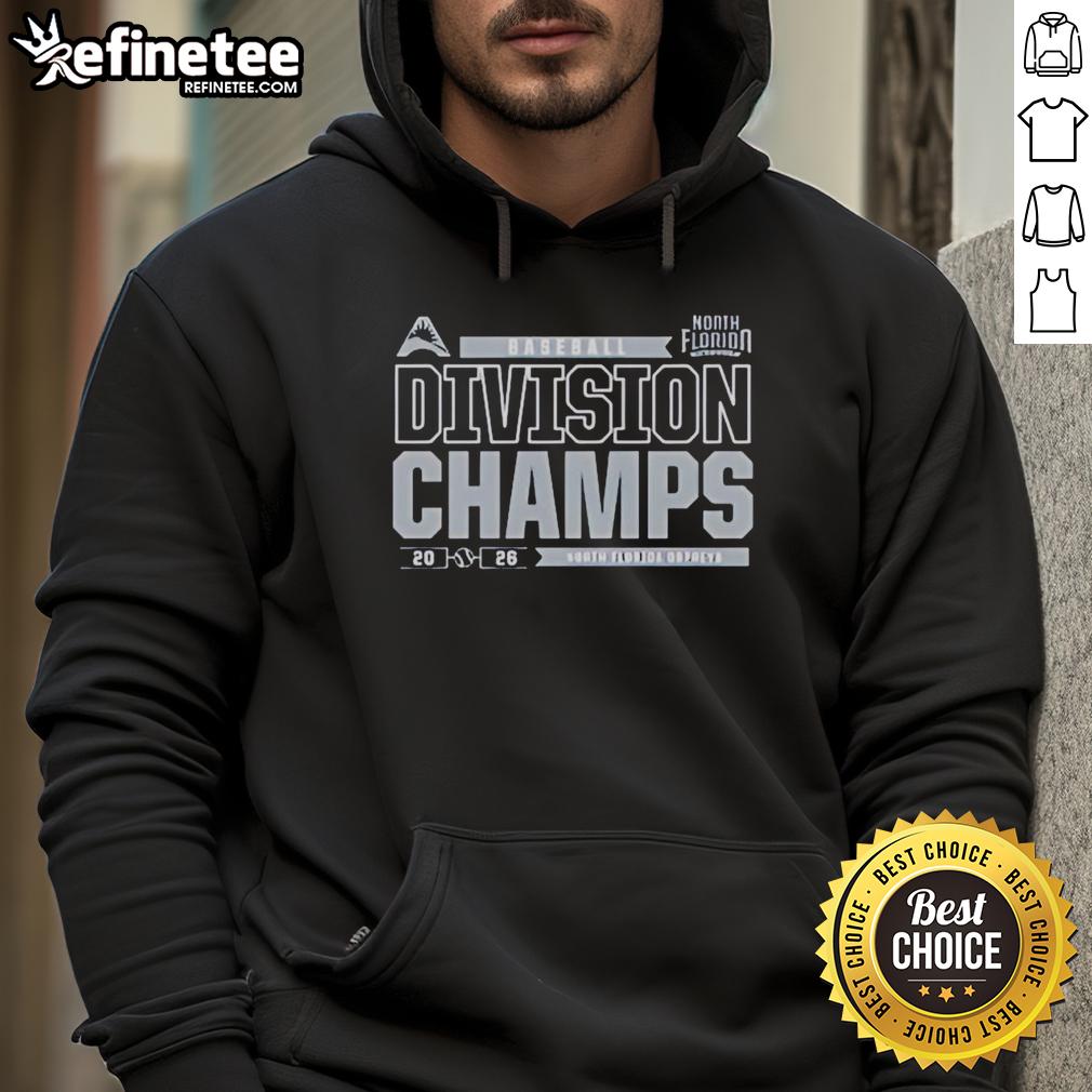 good-north-florida-ospreys-ncaa-2026-asun-conference-baseball-regular-season-champions-locker-room-hoodie Good North Florida Ospreys NCAA 2026 ASUN Conference Baseball Champions hoodie in locker room setting.