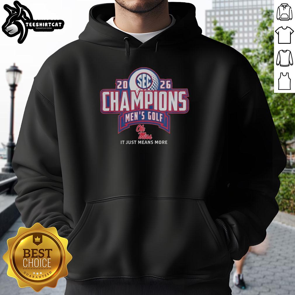 good-ole-miss-rebels-2026-sec-mens-golf-champions-it-just-means-more-locker-room-hoodie Alt Text: Good Ole Miss Rebels 2026 SEC Men's Golf Champions hoodie in locker room, celebrating team spirit and victory.