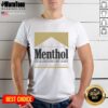 Gold T-shirt featuring 'Please Dont Smoke Your Menthol Cigs Around My Baby' message, promoting a smoke-free environment.