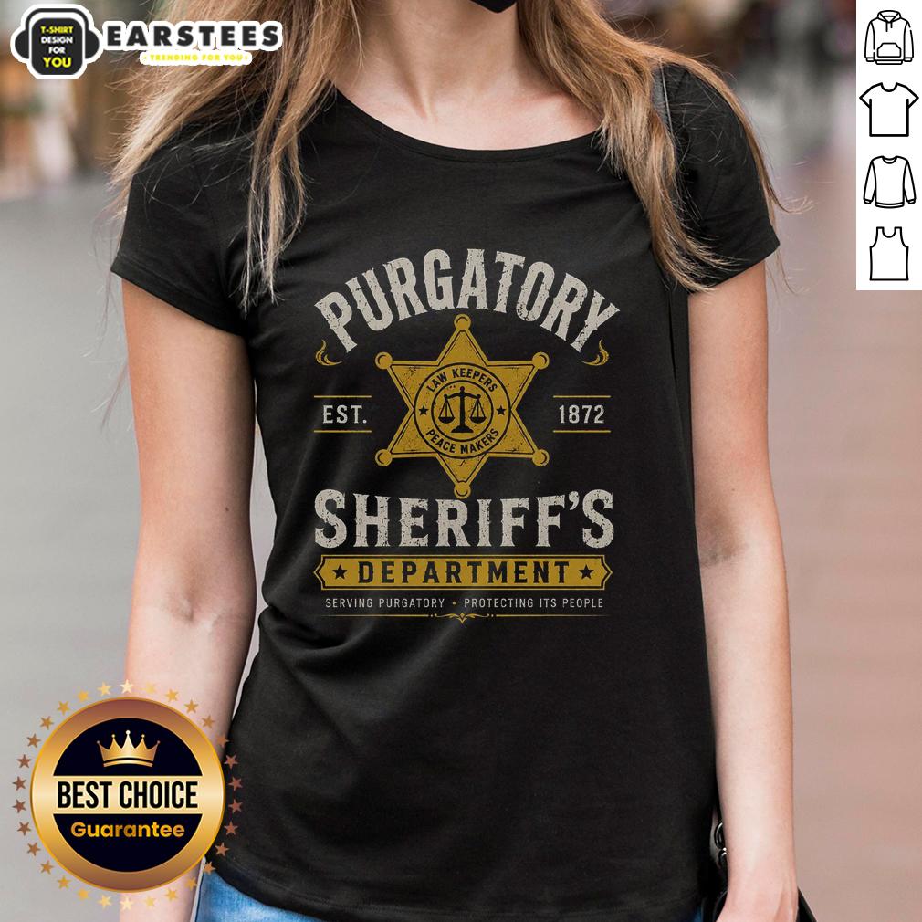 good-purgatory-sheriffs-department-ladies-tee Good Purgatory Sheriff's Department Ladies Tee featuring a stylish design for fans of sheriff-themed apparel.