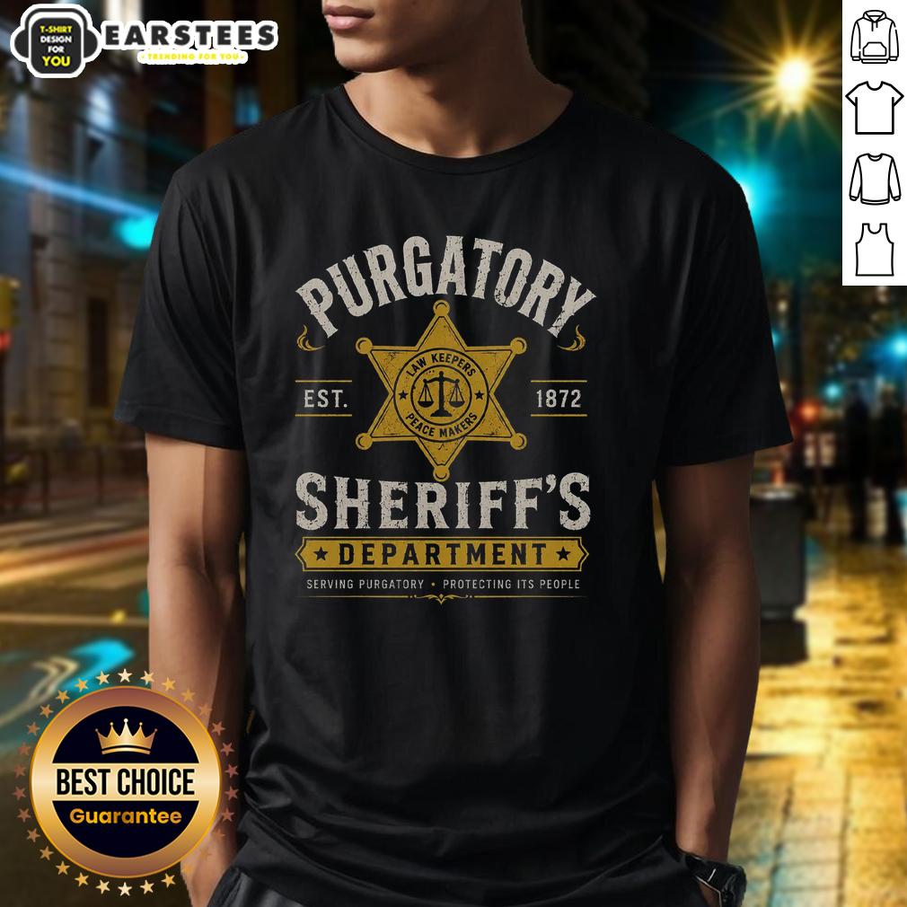 good-purgatory-sheriffs-department-t-shirt Good Purgatory Sheriff's Department T-Shirt featuring bold graphics and a stylish design, perfect for fans of law enforcement.