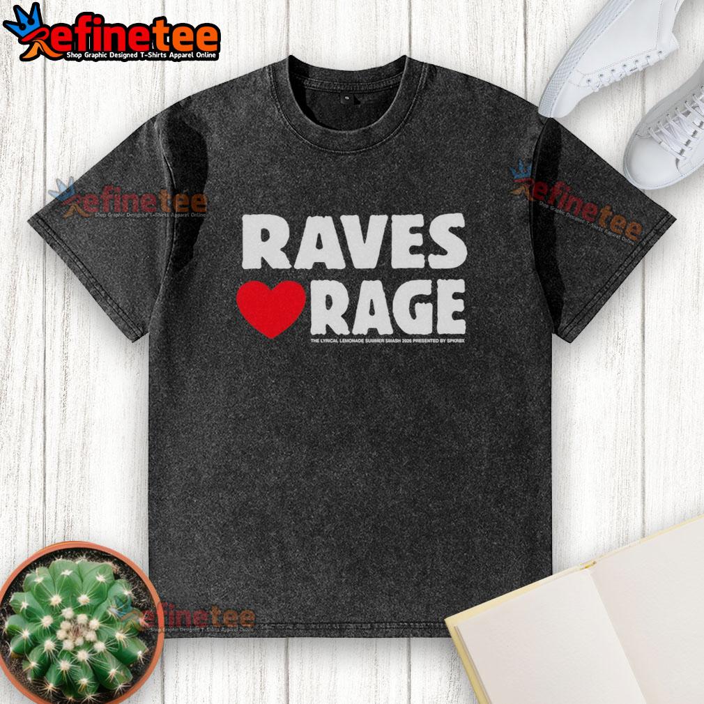good-raves-love-rage-summer-smash-2026-festival-black-trucker-washed-t-shirt Alt Text: Good Raves Love Rage Summer Smash 2026 festival black trucker washed t-shirt displayed on a rustic background.