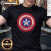 Good Signatures For Soldiers SFS Captain America Shield Retro T-Shirt featuring iconic superhero design and military tribute.