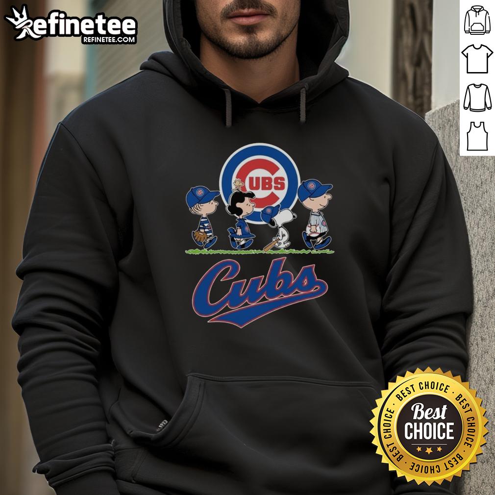 good-snoopy-charlie-brown-linus-and-lucy-wearing-chicago-cubs-baseball-jersey-hoodie Alt Text: Snoopy, Charlie Brown, Linus, and Lucy wearing Chicago Cubs jerseys and hoodies, celebrating baseball spirit.