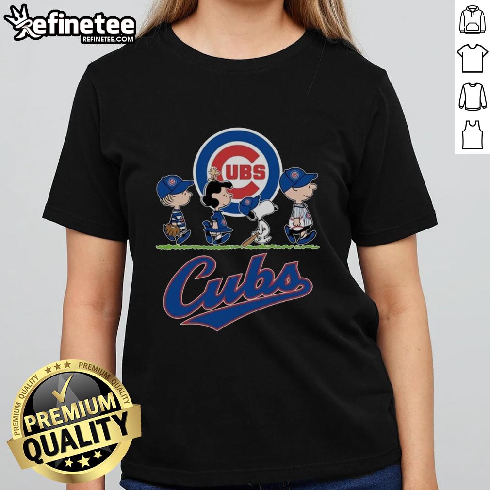good-snoopy-charlie-brown-linus-and-lucy-wearing-chicago-cubs-baseball-jersey-ladies-tee Good Snoopy, Charlie Brown, Linus, and Lucy in Chicago Cubs baseball jerseys on ladies' tee shirt design.