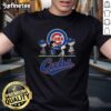 Good Snoopy, Charlie Brown, Linus, and Lucy wearing Chicago Cubs baseball jersey t-shirts, celebrating baseball spirit.
