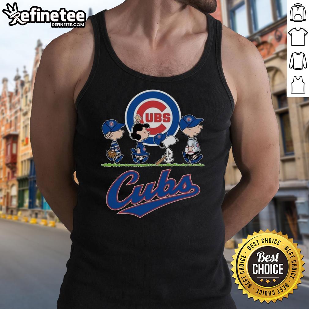 good-snoopy-charlie-brown-linus-and-lucy-wearing-chicago-cubs-baseball-jersey-tank-top Snoopy, Charlie Brown, Linus, and Lucy dressed in Chicago Cubs baseball jerseys and tank tops, celebrating team spirit.