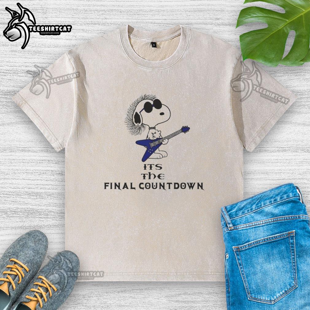 good-snoopy-peanuts-its-the-final-countdown-washed-t-shirt Good Snoopy Peanuts It's The Final Countdown washed t-shirt featuring a playful design of Snoopy and friends.