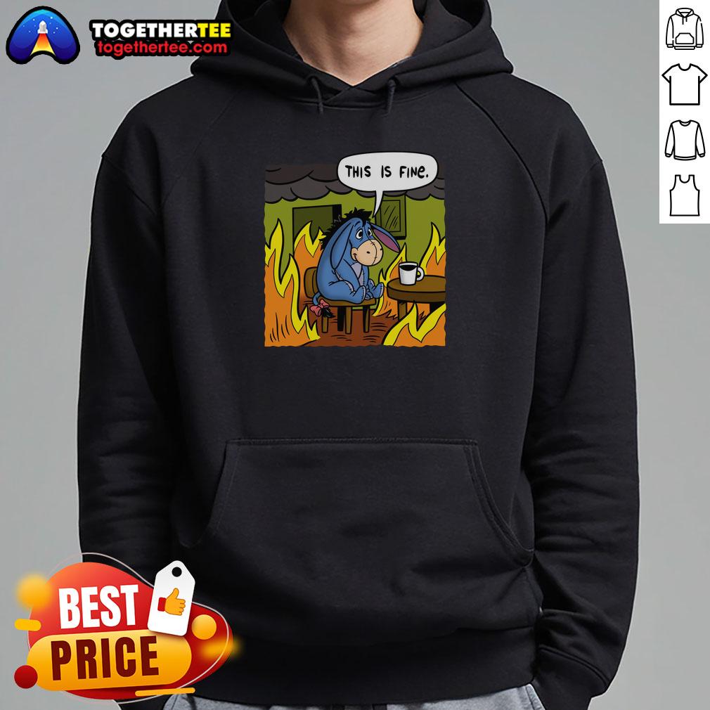 Good Stuffed Donkey This Is Fine Meme Hoodie Good Stuffed Donkey This Is Fine Meme Hoodie featuring a cozy design with a playful donkey graphic.
