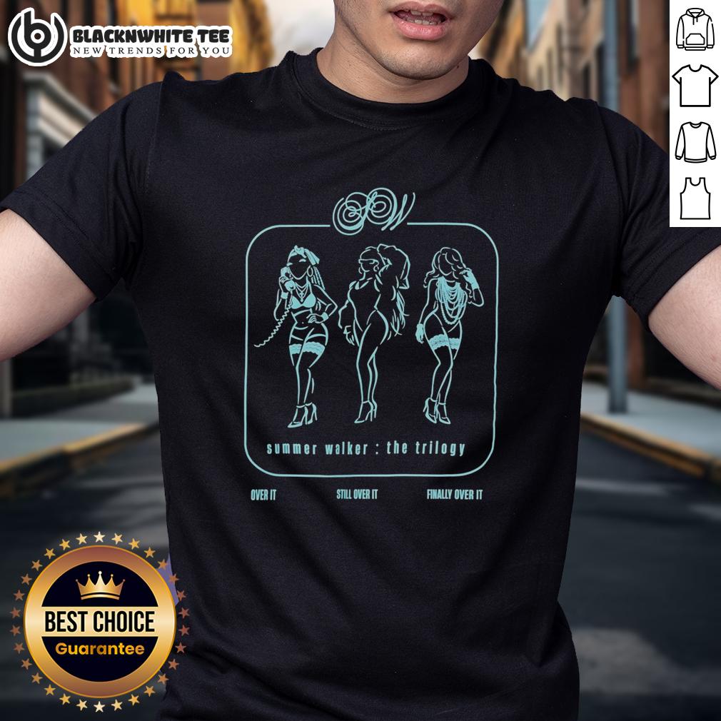 Good Summer Walker The Trilogy Over It Still Over It Finally Over It Vintage T-Shirt Vintage Summer Walker The Trilogy T-Shirt featuring 'Over It', 'Still Over It', and 'Finally Over It' designs.