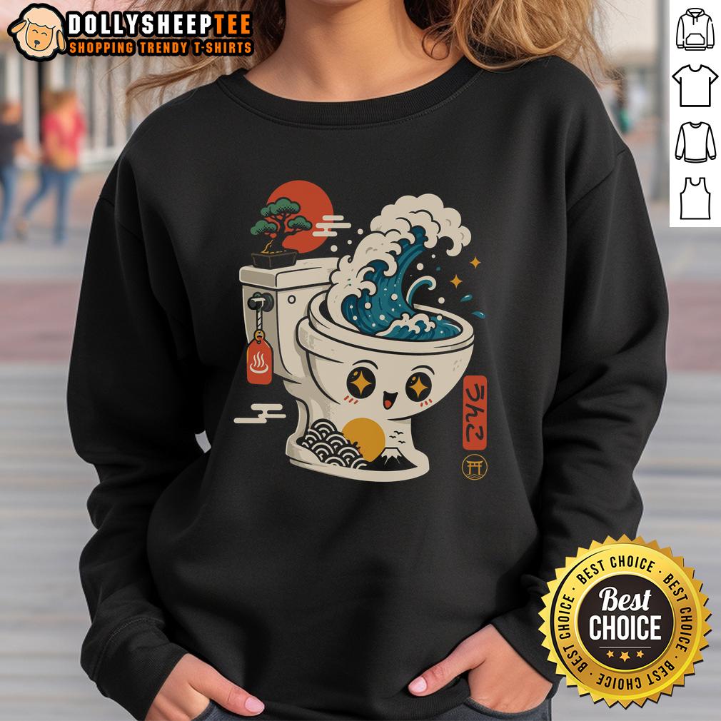 Good The Great Flush Wave Funny Toilet Spoof Sweatshirt Alt Text: Funny 'Good The Great Flush Wave' toilet spoof sweatshirt featuring humorous design and vibrant colors. Perfect gift!