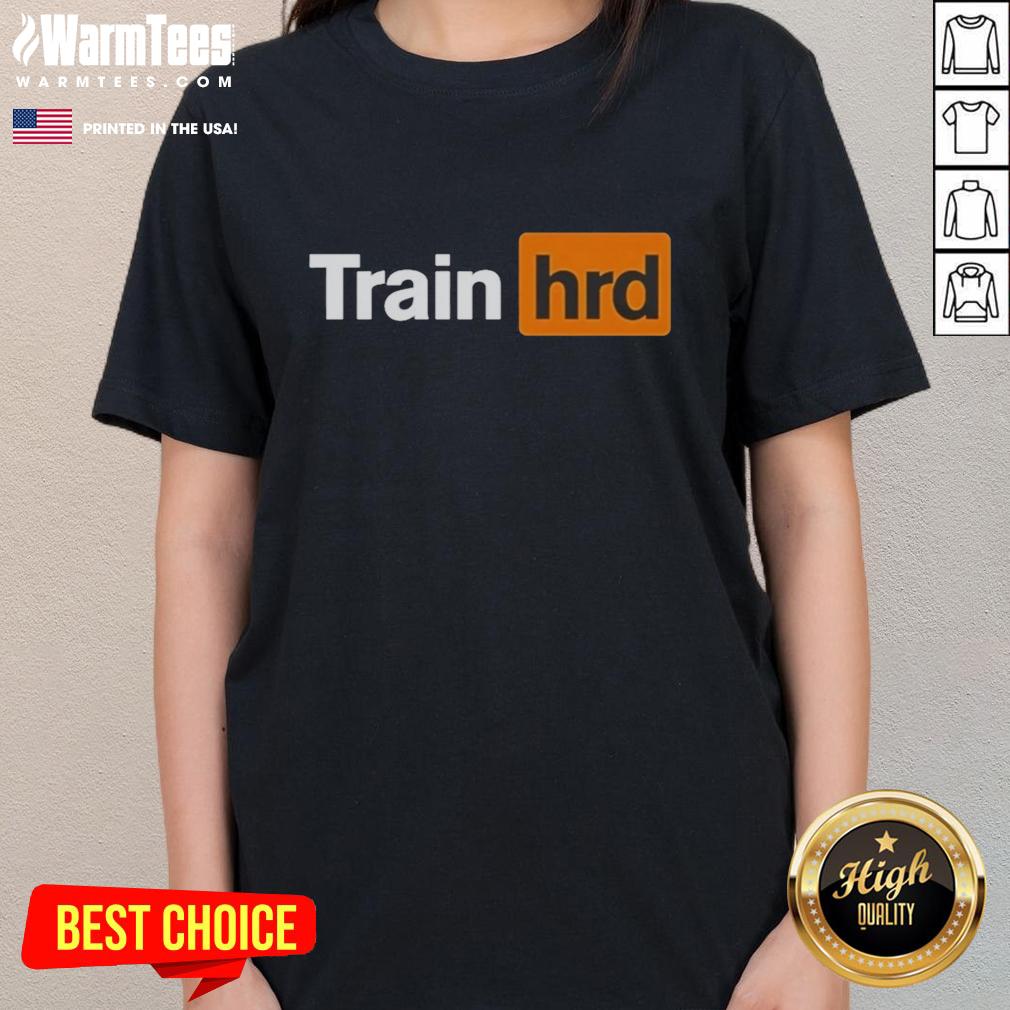 good-train-hrd-logo-parody-ladies-tee Good Train Hrd logo parody on a stylish ladies tee, perfect for train enthusiasts and casual wear lovers.