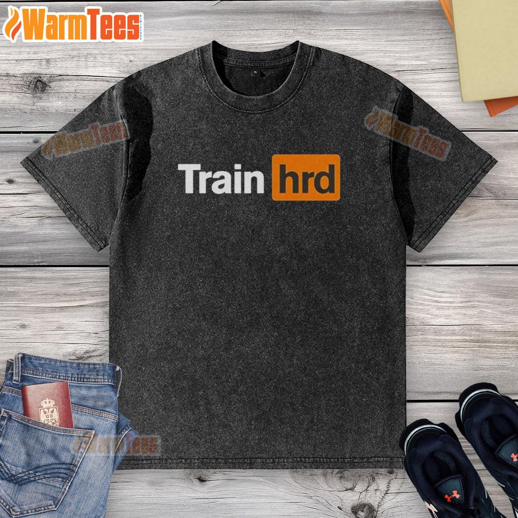 good-train-hrd-logo-parody-washed-t-shirt Good Train HRD logo parody on a washed t-shirt, showcasing a trendy design for casual wear enthusiasts.