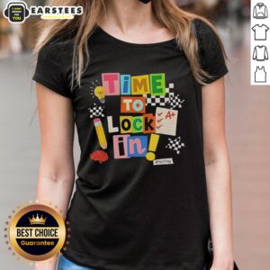 Hot Time to Lock In Don't Stress Teachers Test Day Ladies Tee featuring a fun design for educators on test day.