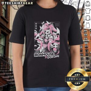 Pretty Ironmouse X Dokomi Anime Ladies Tee featuring vibrant graphics and stylish design, perfect for anime fans.