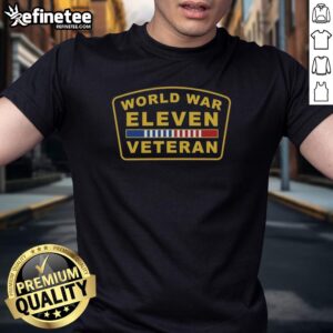 Official World War Eleven Veteran T-Shirt featuring bold graphics and patriotic colors, perfect for honoring veterans.