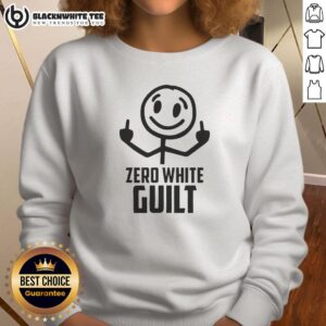 Awesome Zero White Guilt Middle Fingers Sweatshirt in black, featuring bold graphic design and comfortable fit.