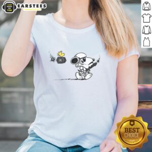 Awesome Snooptrooper tee featuring Snoopy and Woodstock as Stormtroopers from Star Wars for ladies.