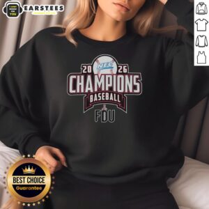 2026 Fairleigh Dickinson Knights NEC Baseball Champions sweatshirt showcasing team pride and championship spirit.