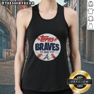Original Atlanta Braves MLB X Topps baseball tank top featuring vibrant graphics and team logo, perfect for fans.