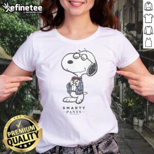 Cute Snoopy Smarty Pants Ladies Tee featuring a playful Snoopy graphic, perfect for casual stylish outfits.