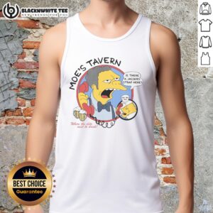 Top Moes Tavern The Simpsons tank top featuring iconic bar logo and vibrant colors for fans of the hit animated series.