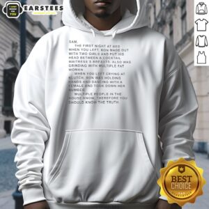 Premium Jersey Shore hoodie featuring Sammi and Ronnie on their first night at bed after leaving the house.