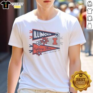 Awesome Illinois Fighting Illini Flags Urbana Champaign IL T-Shirt featuring vibrant colors and team logo design.