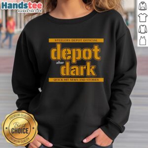 Hot Steelers Depot Official Depot After Dark Sweatshirt in black, featuring bold logo and stylish design for fans.
