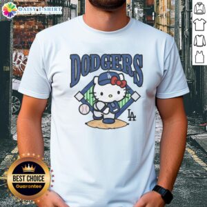 Pretty Los Angeles Dodgers Hello Kitty T-Shirt featuring a cute design perfect for fans and fashion lovers.