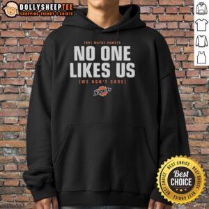 Top 'No One Likes Us, We Don't Care' Fort Wayne Komets hockey hoodie in black with bold graphic design.