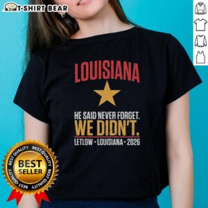 Nice Julia Letlow celebrates winning Louisiana Senate primary 2026, endorsed by Trump, wearing a stylish ladies tee.