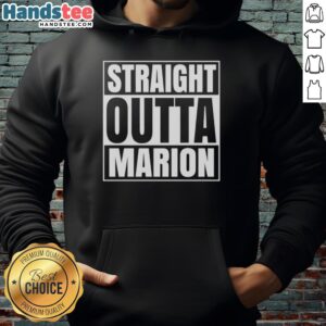 Alt Text: Official Straight Outta Marion United States Prison Hoodie showcasing a bold design on a black background.
