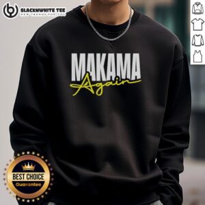 Hot Jovon Makama Again Norwich City signature sweatshirt displayed on a hanger, showcasing stylish design and team pride.