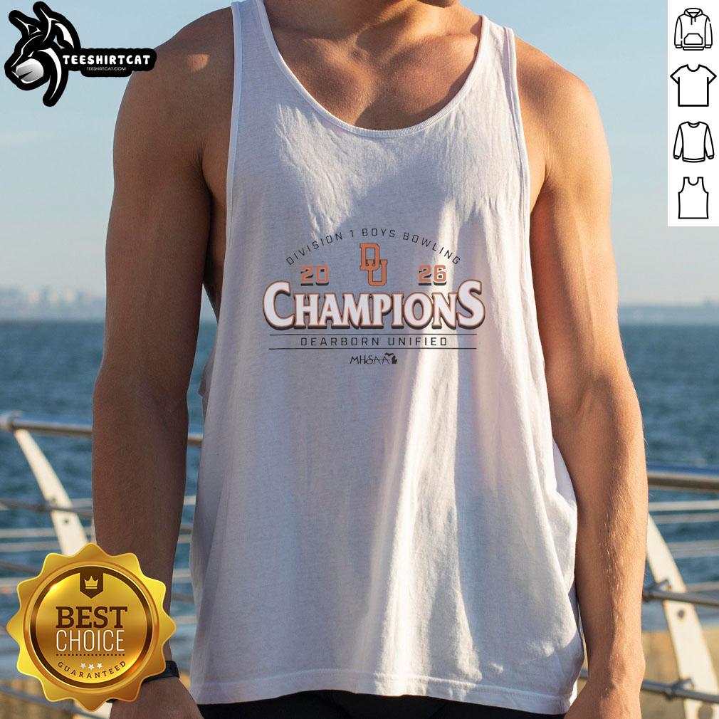hot-2026-mhsaa-boys-bowling-d1-champions-dearborn-unified-tank-top Dearborn Unified team celebrates as MHSAA Boys Bowling D1 Champions in stylish tank tops, Hot 2026 event.