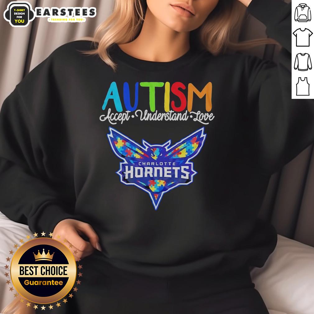 hot-charlotte-hornets-autism-accept-understand-love-awareness-support-sweatshirt Charlotte Hornets sweatshirt promoting Autism awareness with the message 'Accept, Understand, Love' for support.