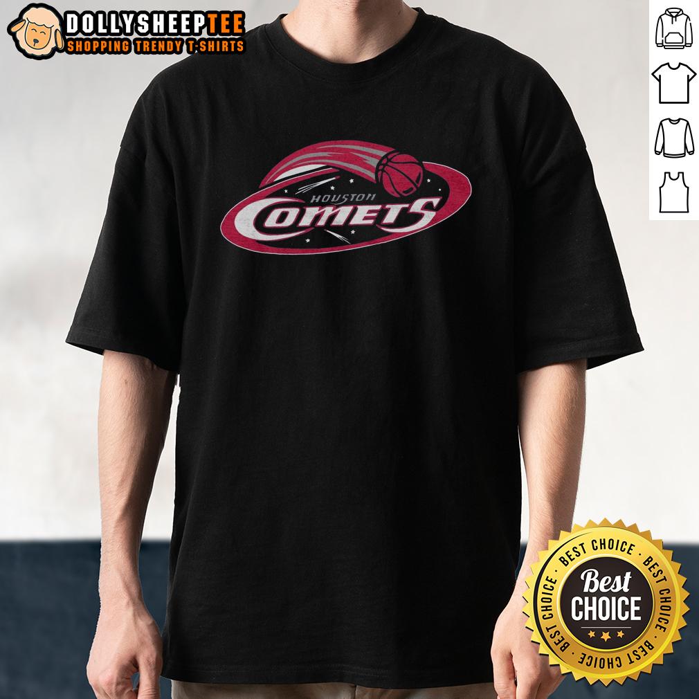 Hot Houston Comets '97 T Shirt Vintage Hot Houston Comets '97 T-Shirt featuring team logo and vibrant colors, perfect for basketball fans and collectors.
