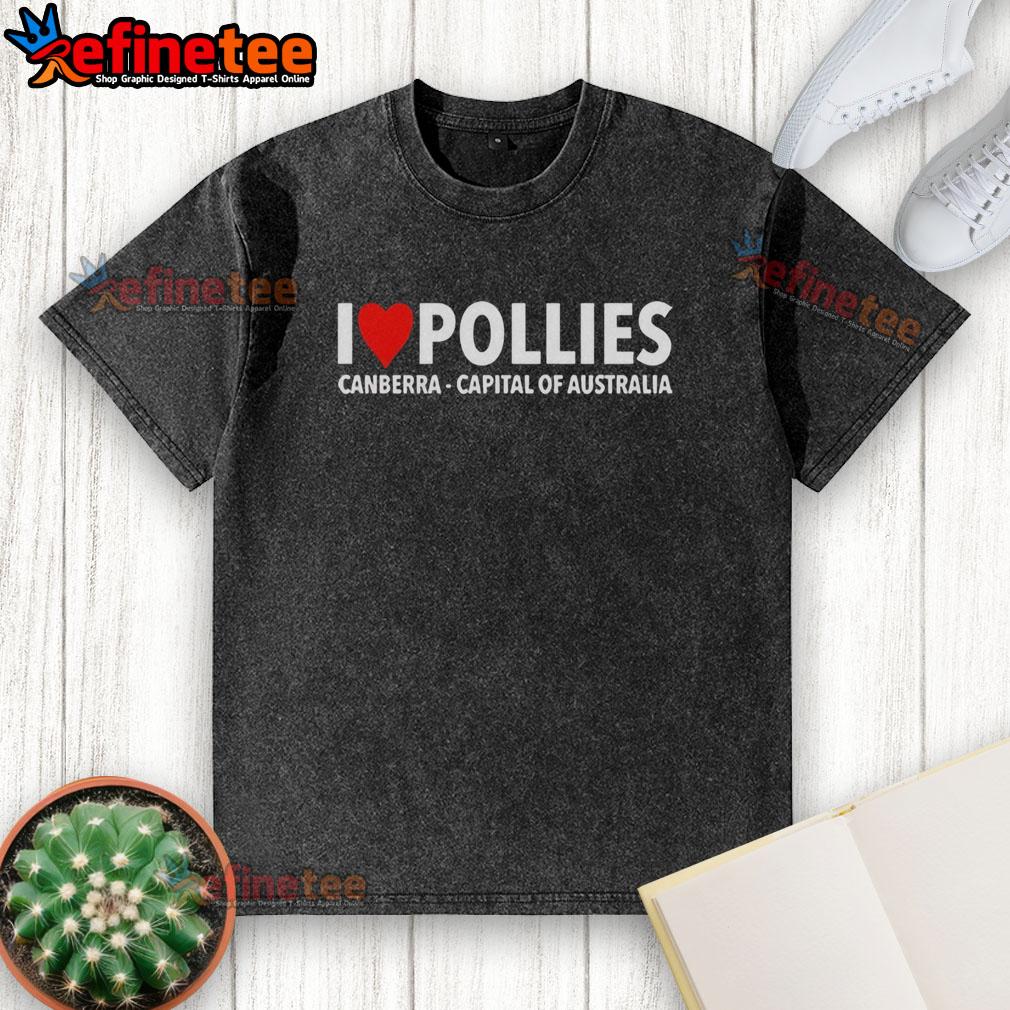hot-i-love-pollies-canberra-capital-australia-heart-shape-washed-t-shirt Alt Text: Heart-shaped Hot I Love Pollies t-shirt in Canberra, Australia, perfect for casual wear and showcasing local pride.